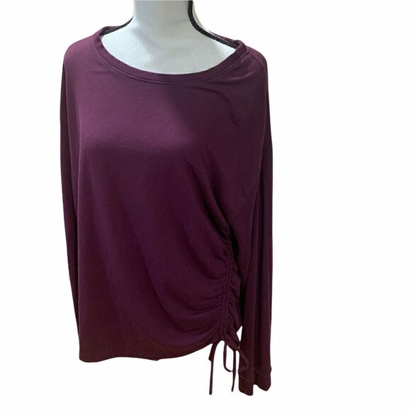 Eddie Bauer L/S Top with Single Tie in Maroon - Picture 1 of 13